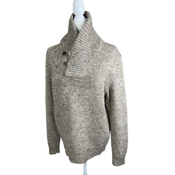 J.Crew Wool Alpaca Shawl Collar Pullover Sweater Grandpa Core Academia Sz Medium - Picture 5 of 13